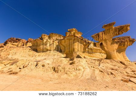 Bolnuevo Mazarron eroded sandstones in Murcia spain