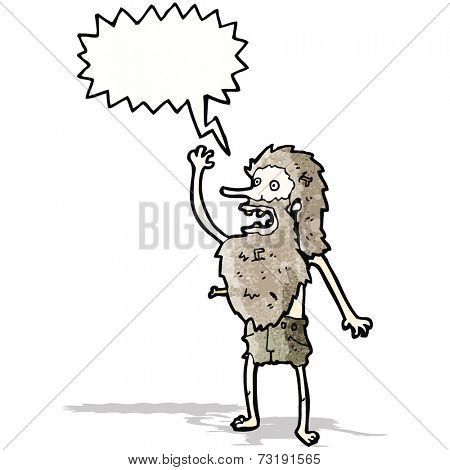 cartoon old castaway man