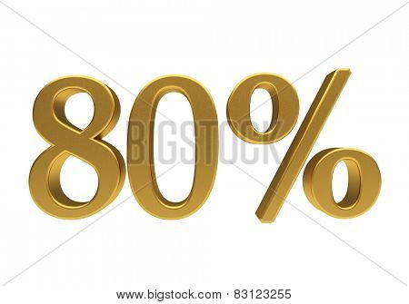 80 percent off. Discount 80. 3D illustration