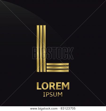 Golden letter symbol