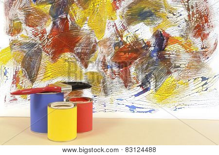 White Wall With Abstract Paint