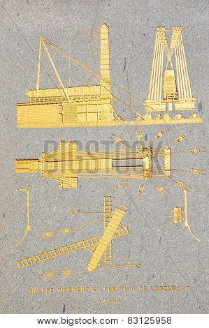 Detail of the pedestal.of Luxor Obelisk