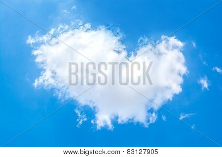 abstract of heart shaped cloud on the sky