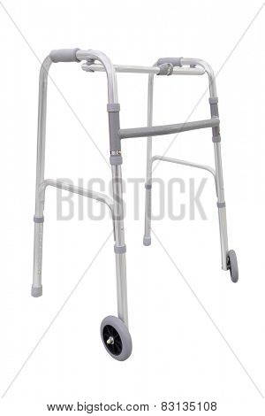 Adjustable walker for elderly, disabled isolated on white