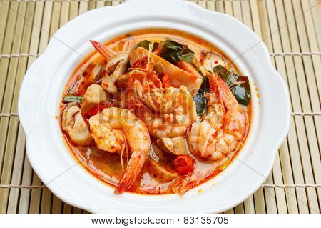 Tom Yum Goong, Spicy Soup With Shrimp.