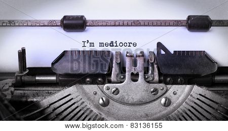 Vintage Inscription Made By Old Typewriter