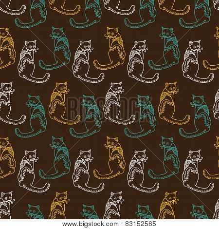 Ornate cats pattern