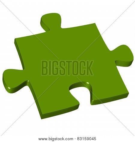 3D Puzzle Piece Green