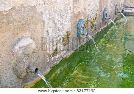 Medieval fountain. Laterza. Puglia. Italy.
