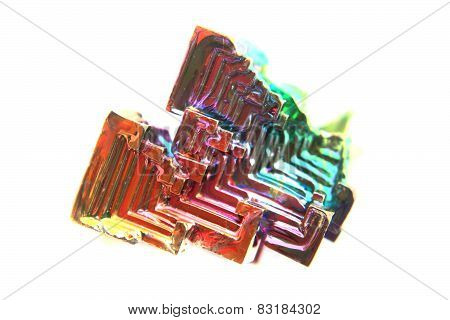 Color Bismuth Crystal Isolated