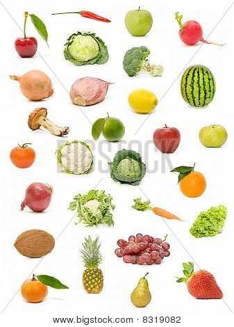 frisches Obst und Gemüse isoliert