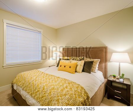 Modern bedroom interior.
