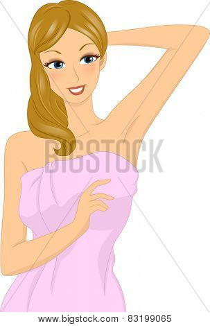 Illustration of a Woman Showing How to Take Care of Underarms