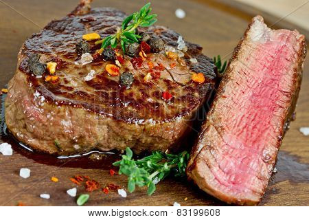 Steak with thyme