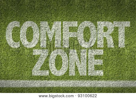 Soccer field with the text: Comfort Zone