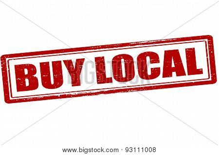 Rubber stamp with text buy local inside vector illustration