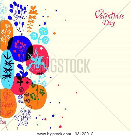 Simple Background Of Plant Elements. Flower Pattern.