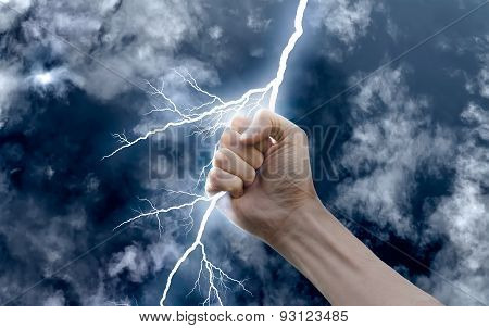 Hand With A Lightning