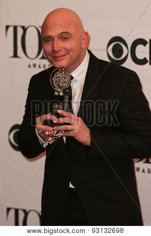 NEW YORK-JUN 7: Actor Michael Cerveris holds their trophy at the American Theatre Wing's 69th Annual Tony Awards at Radio City Music Hall on June 7, 2015 in New York City.