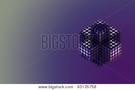Abstract Background metallic purple box