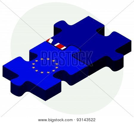 European Union And Saint Helena Flags