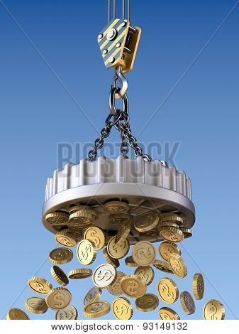 Lifting magnet attract money concept