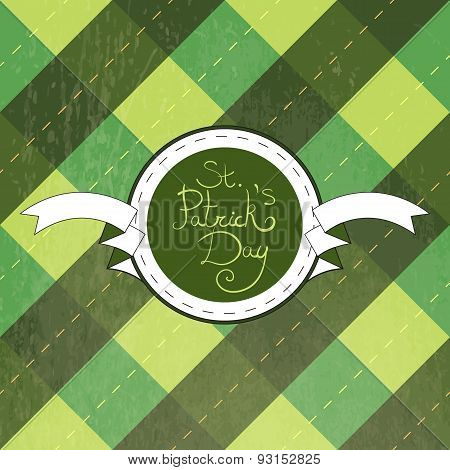 Retro texture geometric background with frame and ribbons. Saint