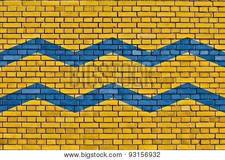 Flag Of Manchukuo Marine Transport Painted On Brick Wall