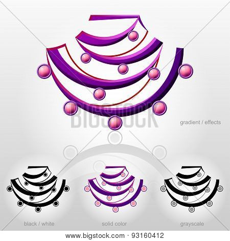 Symbol In Shape Of Bust With Bead Necklace