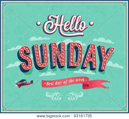 Hello Sunday Typographic Design.