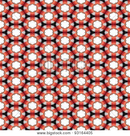 Seamless Futuristic Abstract Black, Red And Silver Chrome Metallic Geometric Texture Or Background