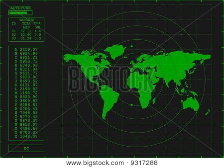 Зеленый радарный экран