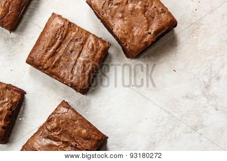 Chocolate Brownie Overhead View