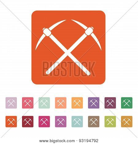 The Pick Icon. Pickax Symbol. Flat