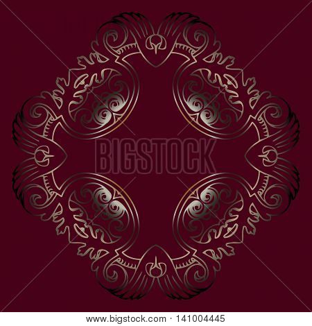 Vector vintage border frame engraving with retro ornament pattern in antique rococo style decorative design vector