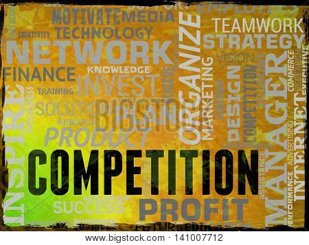 Competition Words Shows Rivals Adversaries And Opponents