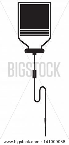 Dropper computer icon infused iv drip bag symbol blood therapy