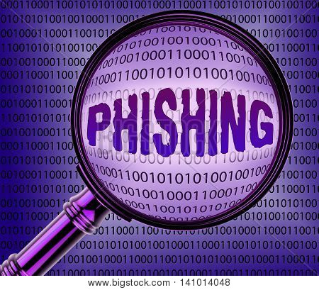 Computer Phishing Means Magnifier Magnifying And Internet