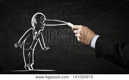 Business concept chalk drawing . Mixed media