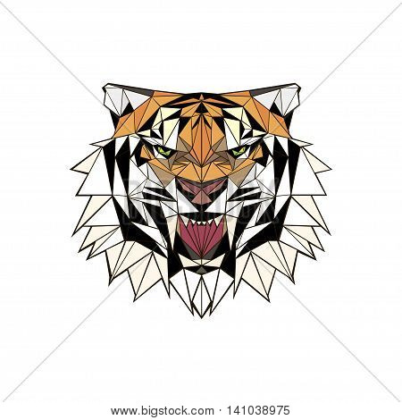 vector illustration abstract portrait of a tiger