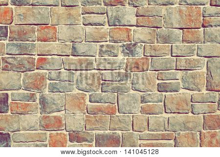 Modern Stonewall Backround Texture Decorated With Multicolored Natural Stone Tiles