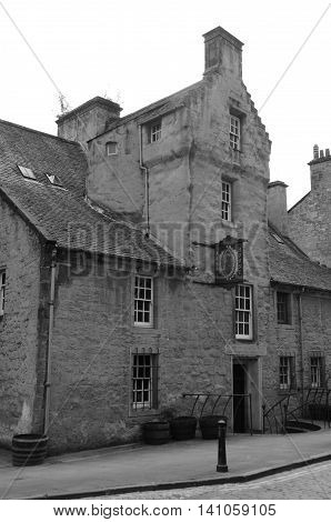 A view of a medieval building in the old town of Dunfermline