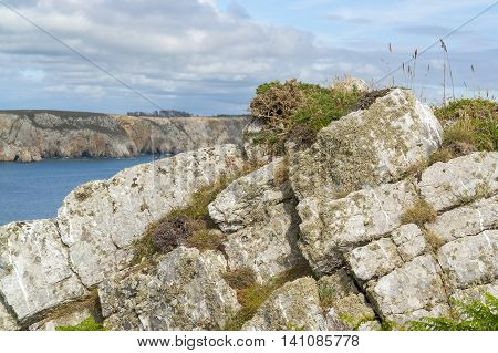 coastal scenery at the crozon peninsula in Brittany