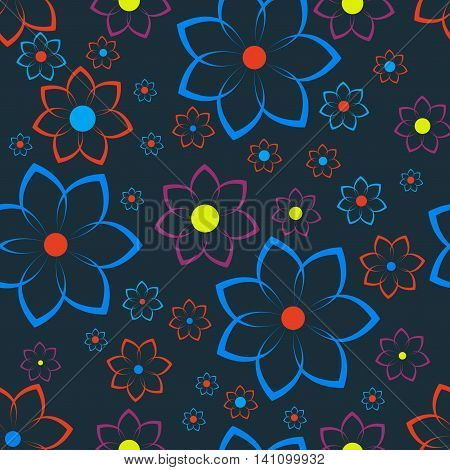 Seamless texture with floral ornament. Vector pattern.