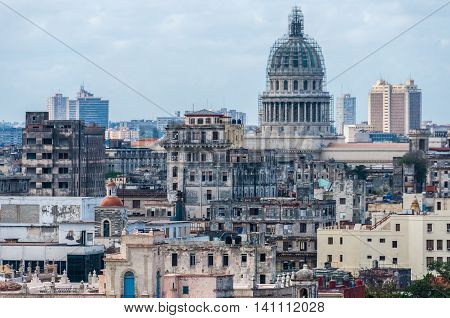View Of The Capitolio And Surroundings In Havana, Cuba