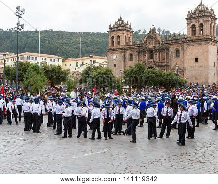 Swearing Of The School Police Or Juramentacion De La Policia Escolar En Cusco