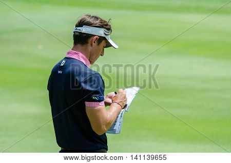 CHONBURI - JULY 31 : Victor Gebhard Osterby of Denmark in King's Cup 2016 at Phoenix Gold Golf & Country Club Pattaya on July 31 2016 in Chonburi Thailand.