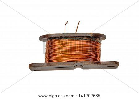 Ring core transformer on a white background