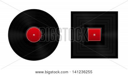 Square the circle metaphor with round and square vinyl record.