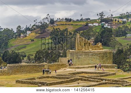 INGAPIRCA, ECUADOR, NOVEMBER - 2015 - Ingapirca a touristic location in which is located an ancient inca temple located in Azuay province Ecuador